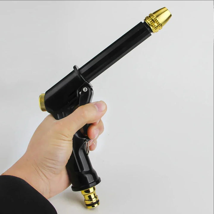 Heavy-duty JetSpray high-pressure water gun, a durable hose nozzle for robust garden & car cleaning.