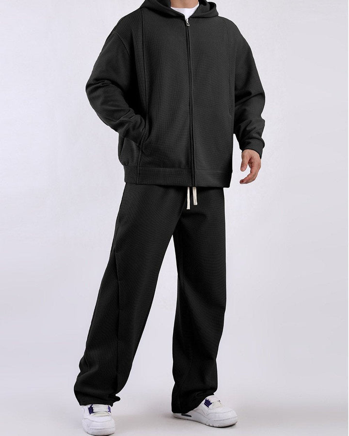 Relaxed fit men's Lucca waffle sweatpants, ideal for lounging, casual wear, or light athletic activities.