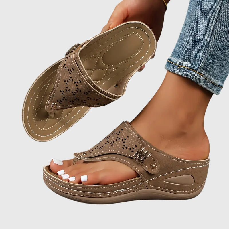 Kaylie women's orthopedic wedge sandals with arch support for all-day comfort & foot pain relief.