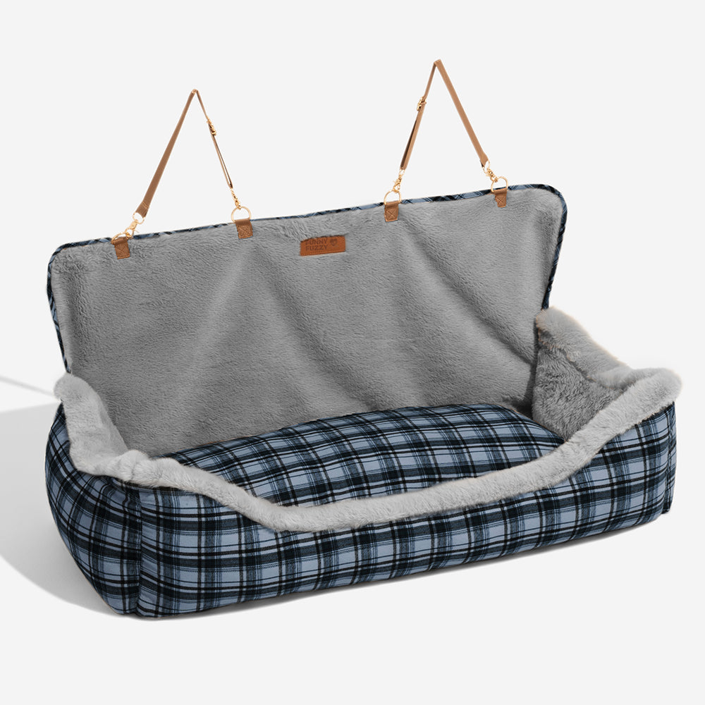 Brown pet booster seat, ensuring dog safety and a comfortable travel experience.