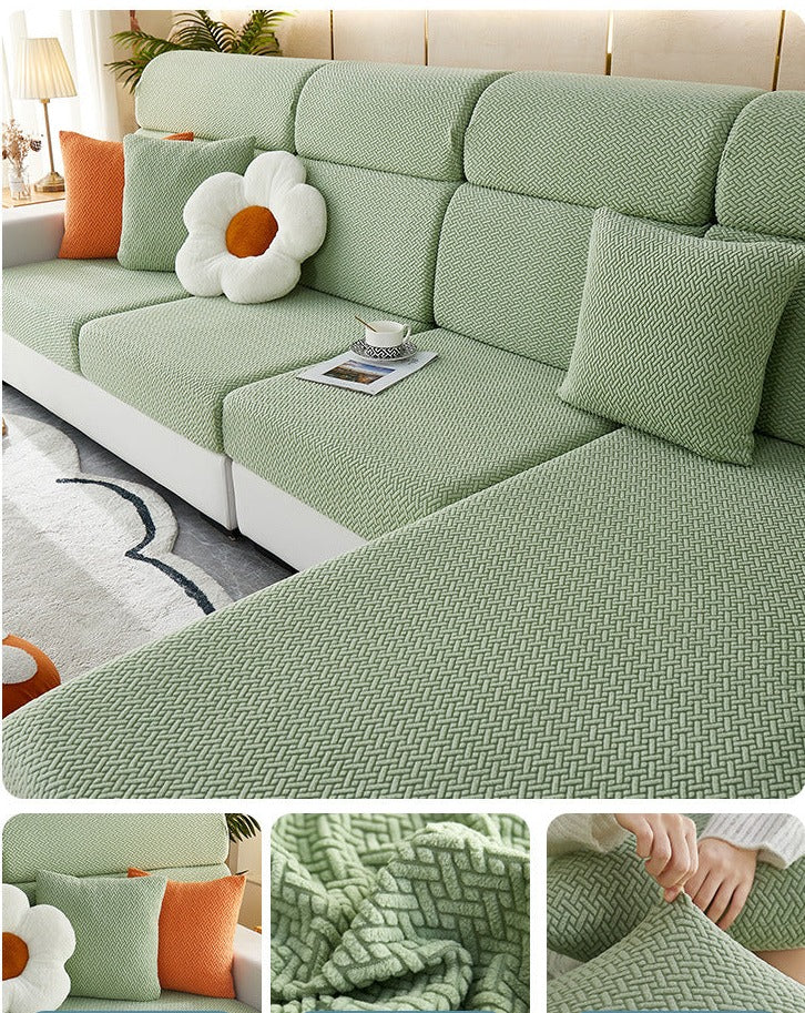 Matcha green modern sofa protector, durable and pet friendly slipcover for home