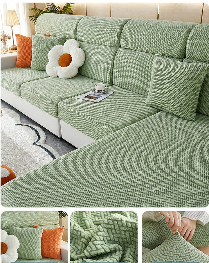 Matcha green modern sofa protector, durable and pet friendly slipcover for home