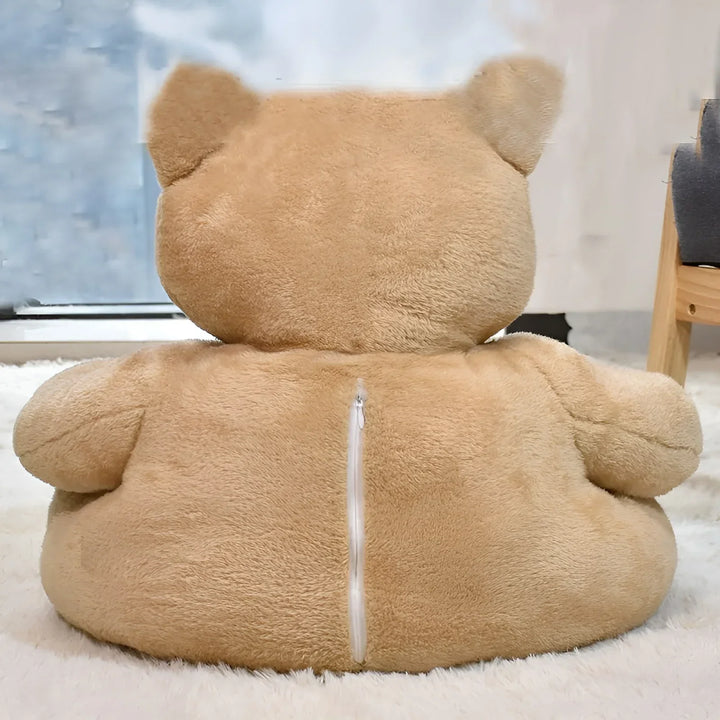 Teddy bear pet bed with washable cover, perfect cozy spot for cats or small dogs