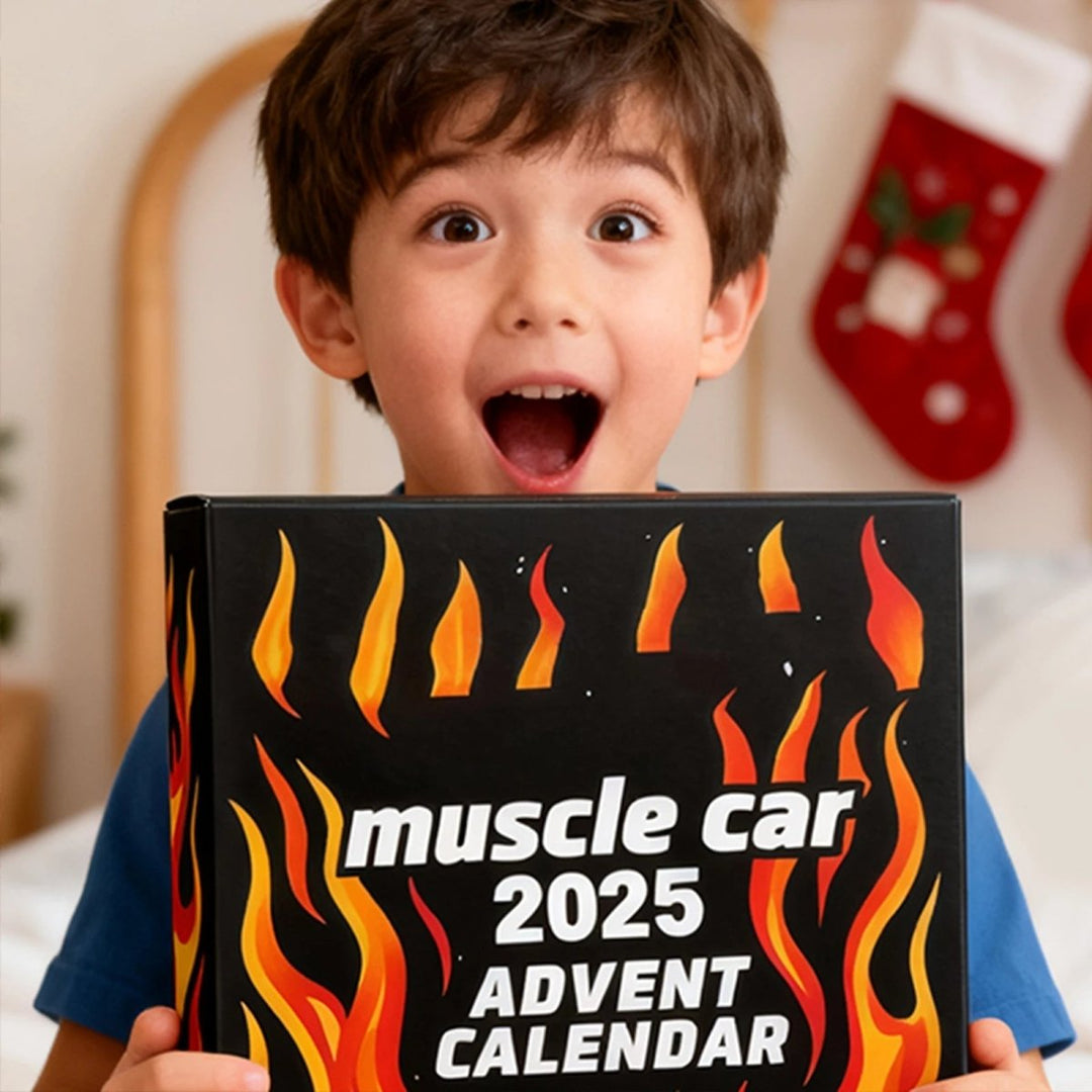 Festive 2024 Advent Calendar for kids, revealing a new miniature car daily for Christmas countdown fun.