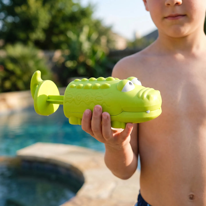 Cute animal water squirt toy for kids, ideal for bath time or pool adventures.