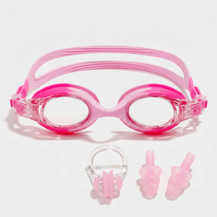 Youth swimming goggles for children, featuring anti-fog lenses & soft silicone for pool sports fun.