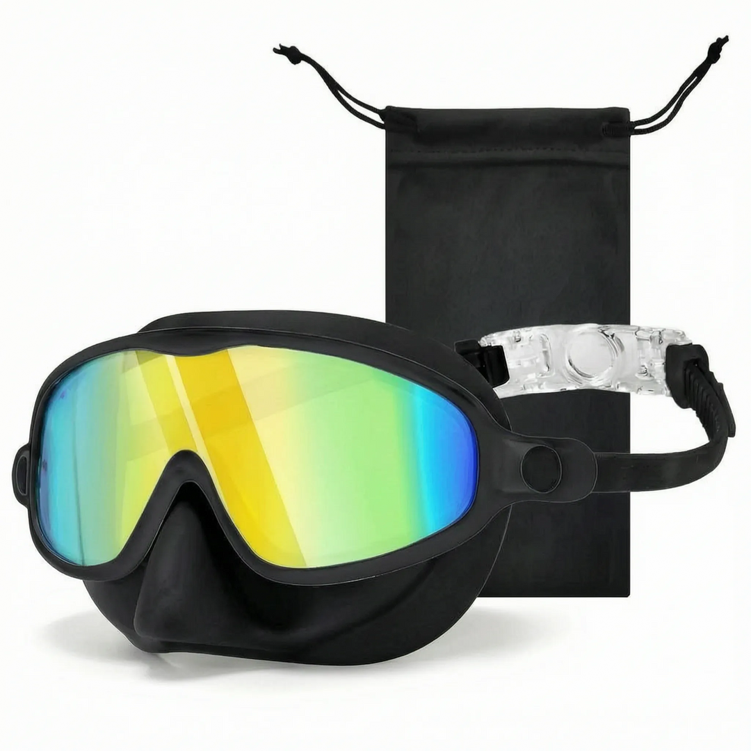 Easy-adjust kids swim mask, leakproof design & soft nose cover for ultimate comfort in water sports.