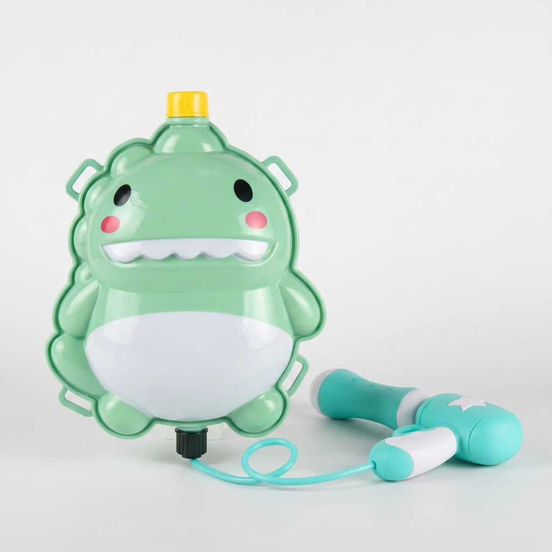 Children's water toy featuring a large capacity backpack tank, perfect for long outdoor water battles.