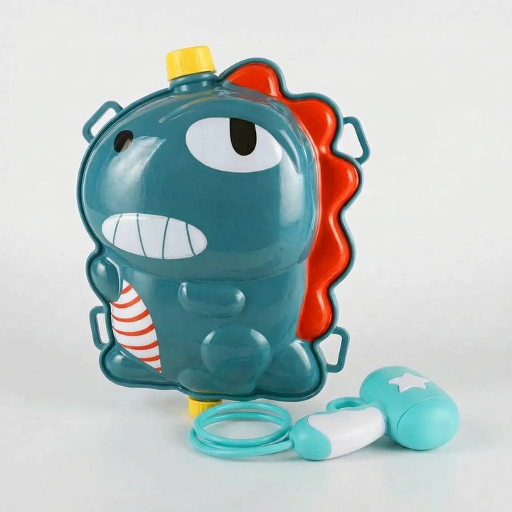 Dinosaur backpack water blaster for children, an exciting outdoor water toy with a big tank for summer fun.