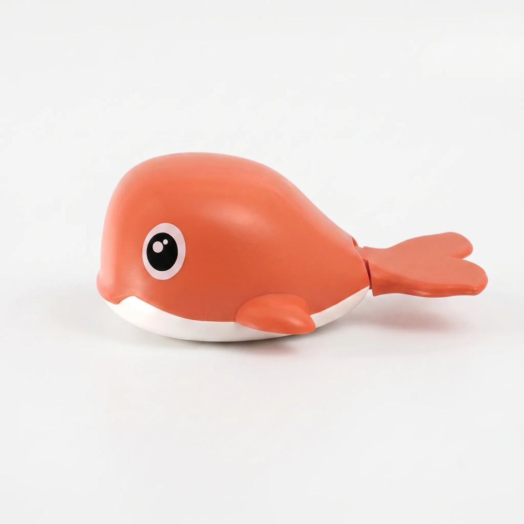 Safe & durable wind-up floating whale bath toys for kids. Battery-free water play for pool or tub.