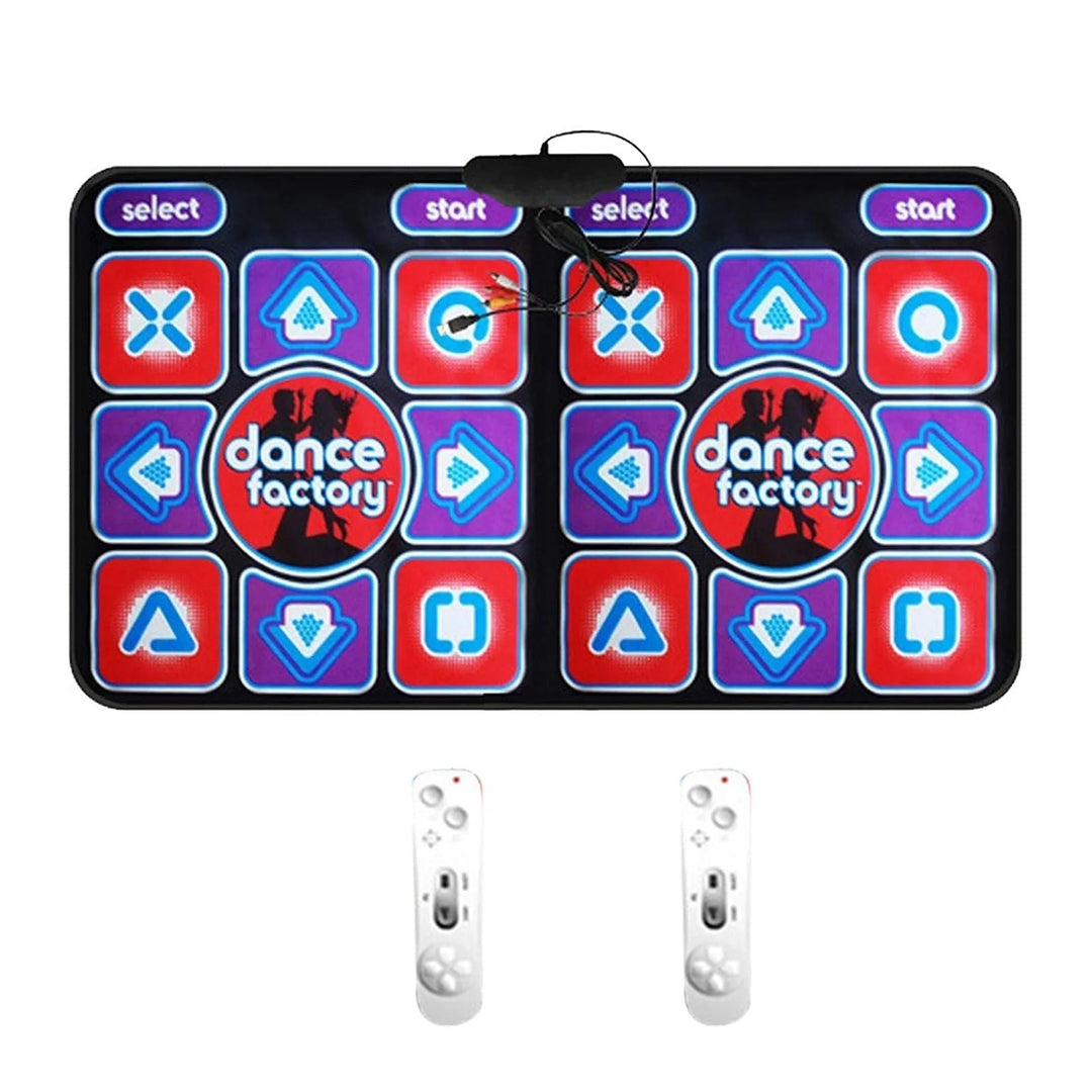 Interactive double dance mat for kids. Remote control fitness & music game for dual player indoor fun & activity.