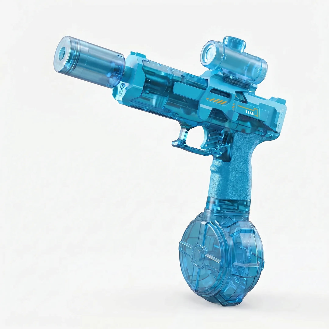 Kids' automatic electric water blaster, an exciting light-up outdoor play equipment for endless summer water fun.
