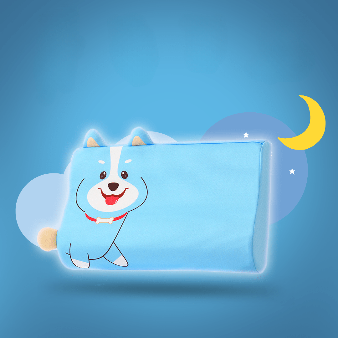 Soft, breathable kids' memory foam pillow for ergonomic neck support & child sleep.
