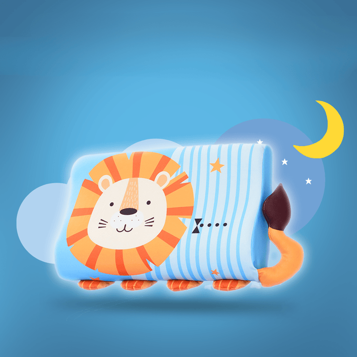 Child sleep memory foam pillow, ergonomic design for neck posture & comfort.