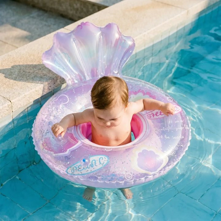 Colorful inflatable mermaid tail pool float, perfect summer toy for kids' outdoor water play and swimming fun.