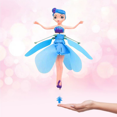 Interactive flying princess toy for girls, hand-controlled & rechargeable. Great kids' gift for indoor fun.