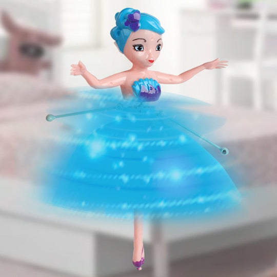 Hand-controlled flying princess toy for kids, featuring bright LED lights. An interactive indoor girls' gift.