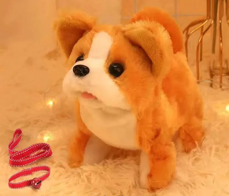 Animated electronic pet puppy toy with realistic barks, soft fur, a favorite montessori toy for kids