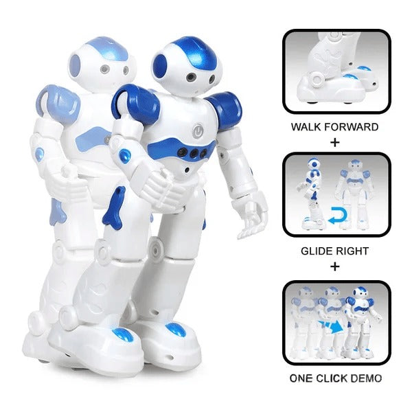 Interactive smart robot, a rechargeable educational toy for young children.