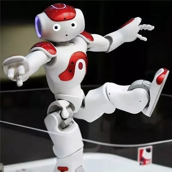 Kids' smart robot toy, featuring gesture control, dancing, & educational content.