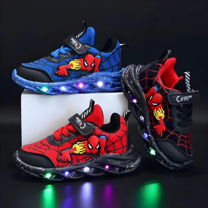 Kids' LED light-up sneakers for active play, vibrant lights perfect for boys & girls on the playground.