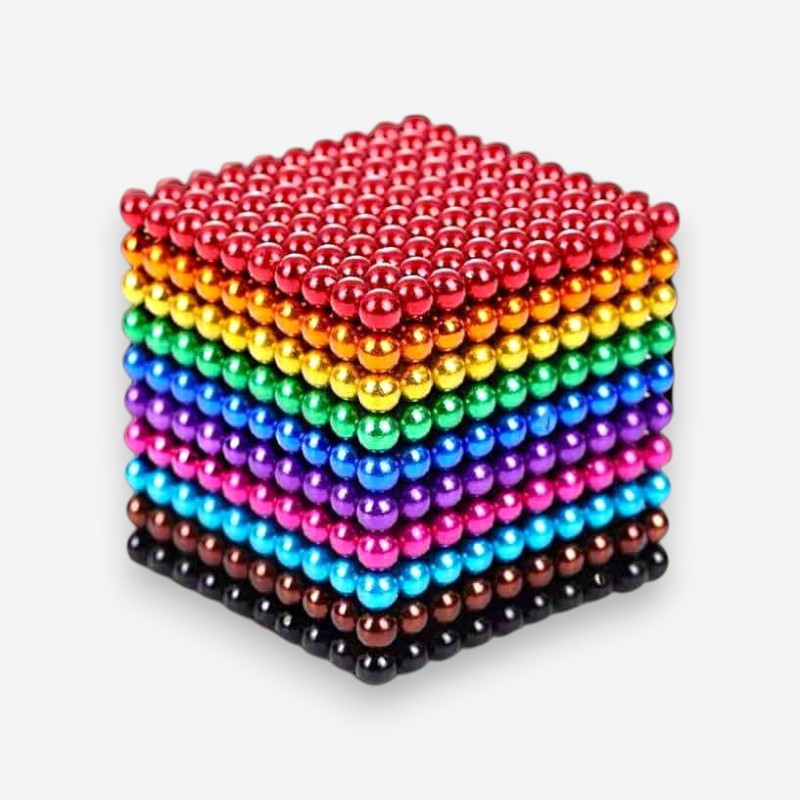 Kids' multicolor magnetic building ball set for creative play & educational development. A fun construction toy.