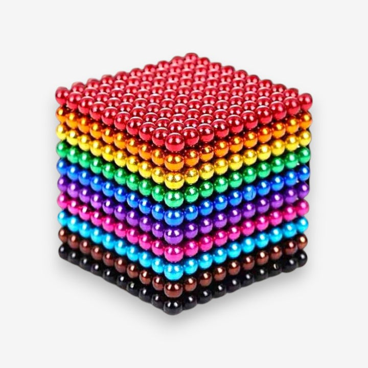 Kids' multicolor magnetic building ball set for creative play & educational development. A fun construction toy.