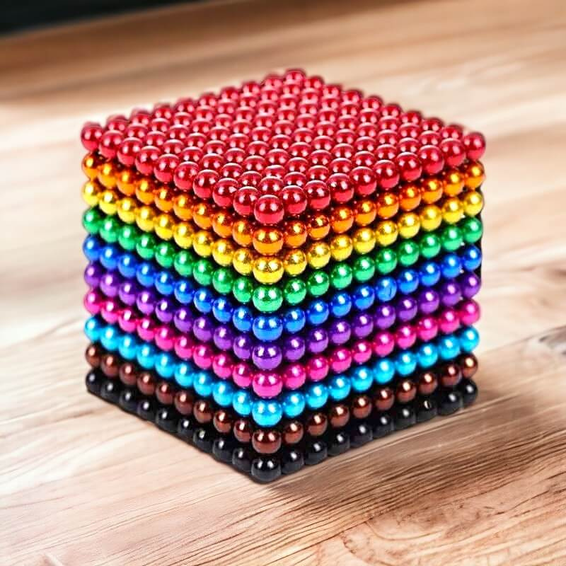 Multicolor magnetic building balls, a fun fidget toy for kids & adults. Stress relief & creative construction set.