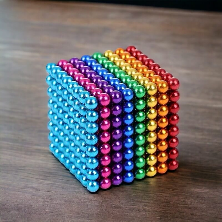 Multicolor magnetic building ball set for kids, fostering creative play and STEM learning with vibrant magnets.