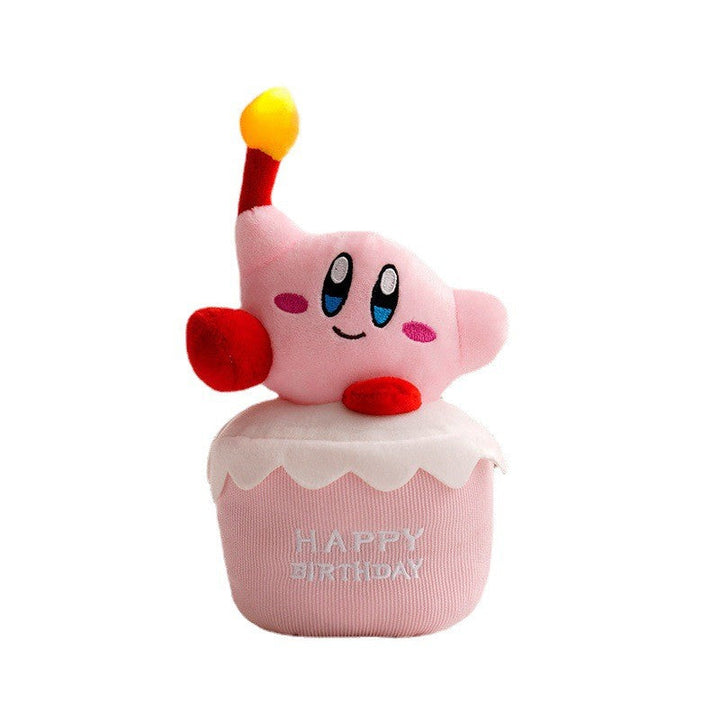 Kids' musical light-up birthday cake plush toy, a cuddly GlowCake with sound & lights, perfect celebration gift.