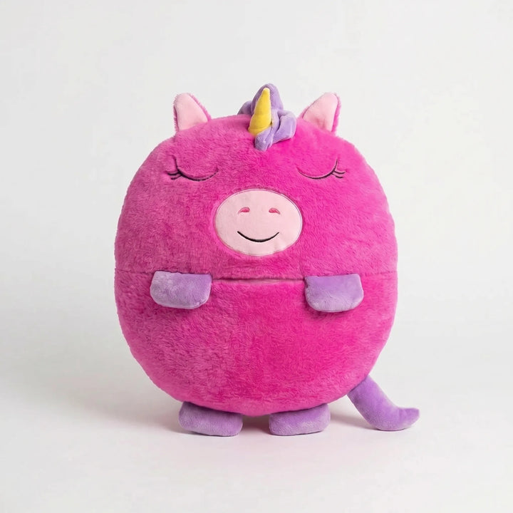 Kids' dinosaur plush sleeping bag & pillow, a cozy animal character bedding solution.