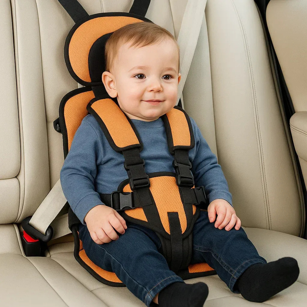 Compact kids' travel car seat, portable toddler restraint harness. Lightweight design for on-the-go parents.