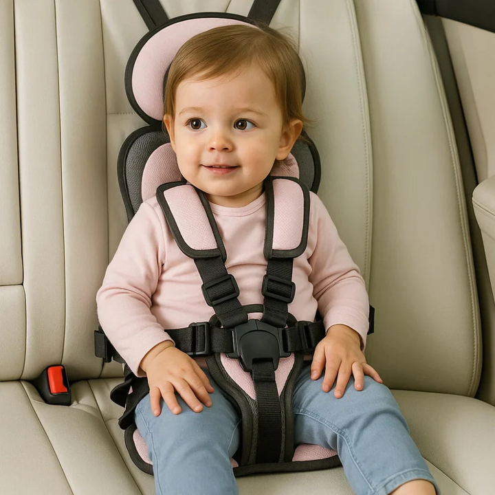 Lightweight portable car seat for kids. Travel harness for child safety and easy transportation.