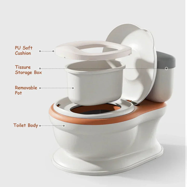 Make potty training fun with this musical kids' toilet seat, soft cushion, realistic look, a great training aid.