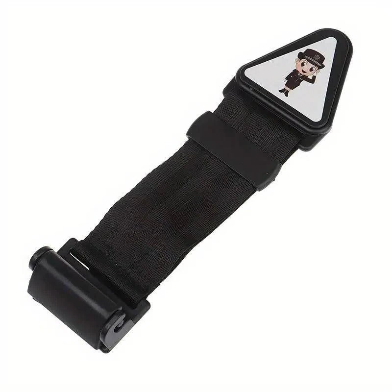 Kids' seat belt adjuster with triangle clip for safe and comfortable car travel.