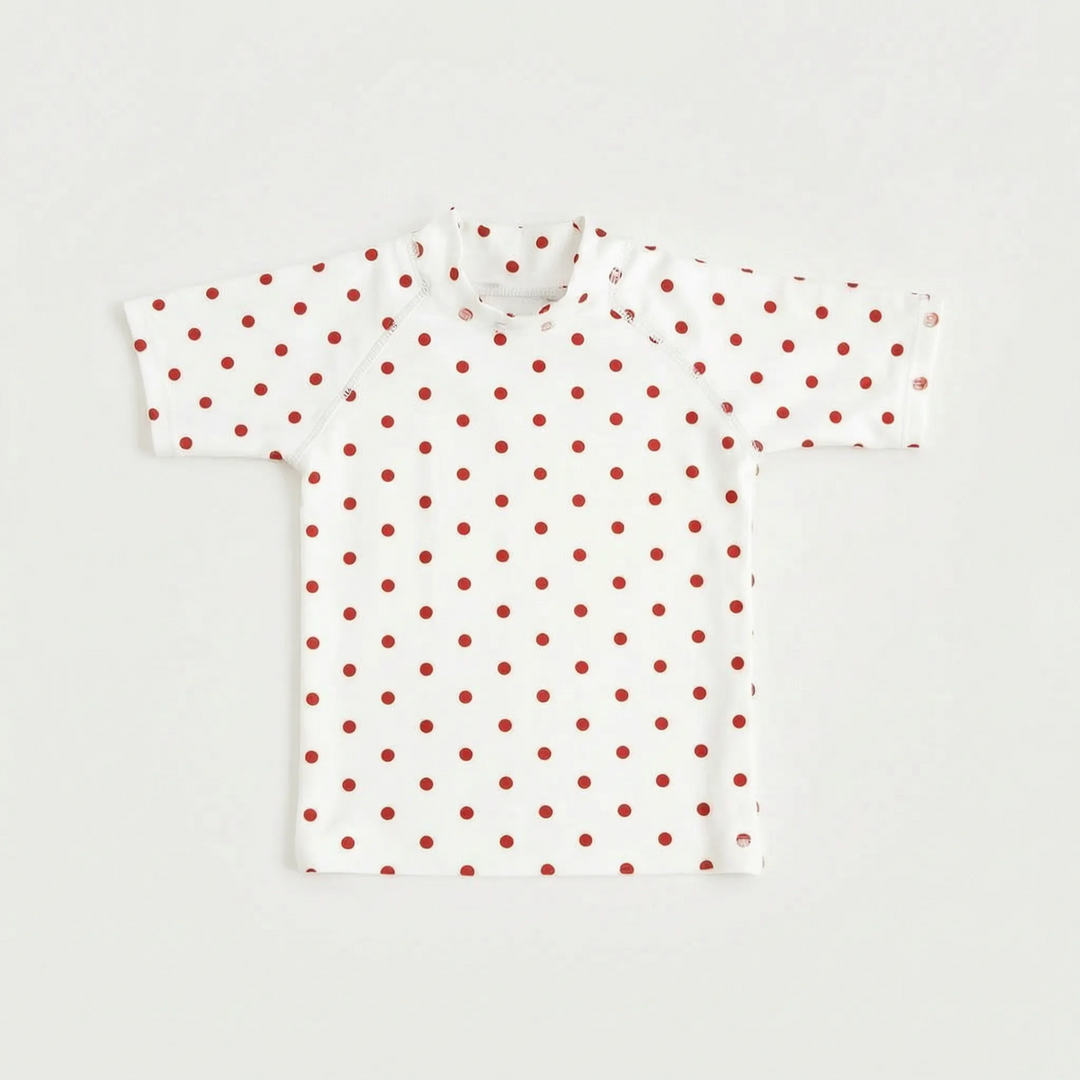 Durable short-sleeve rash guard for boys & girls, UPF 50+ sun protection, great for active kids.