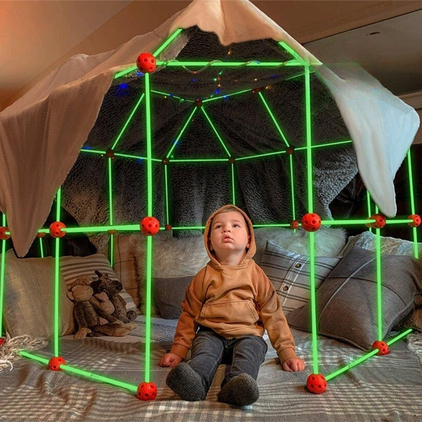 Kids' Ultimate Fort Building Kit for creative play, construction, and STEM learning. Great indoor activity.