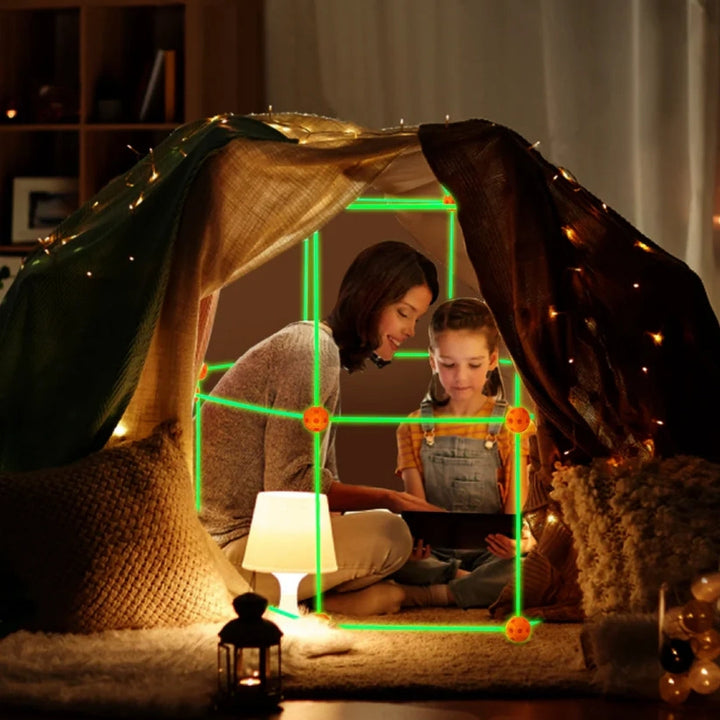 Children's fort building kit for creative play & imagination games. DIY tent construction toy for kids.