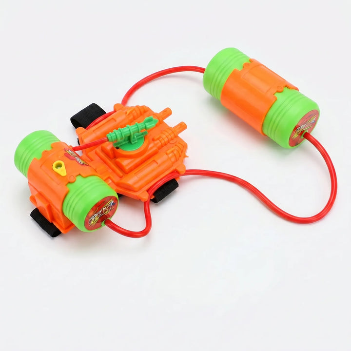 Hands-free kids' water blaster, perfect for active outdoor summer fun, beach toys, and pool play for children.