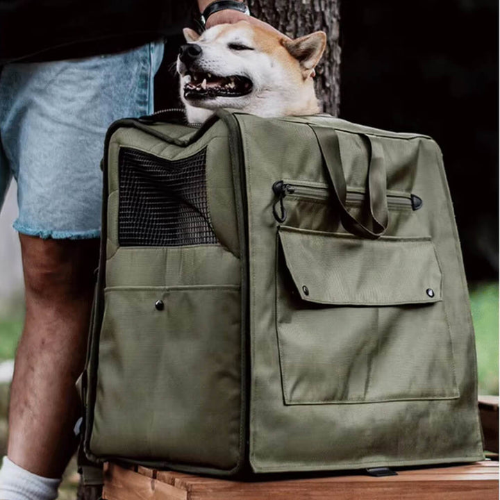 Breathable pet travel backpack for small pets, side zipper access