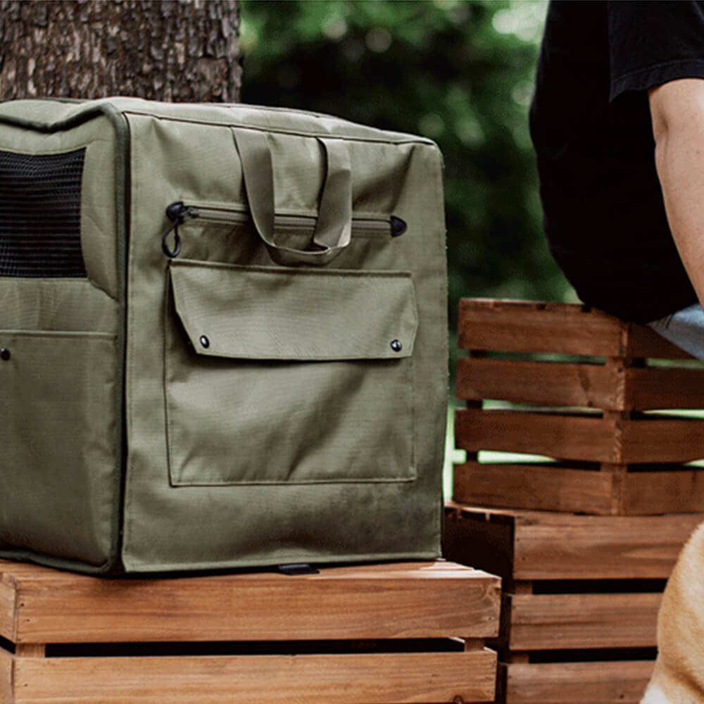 Unisex pet carrier backpack, gray, with adjustable straps, outdoor use
