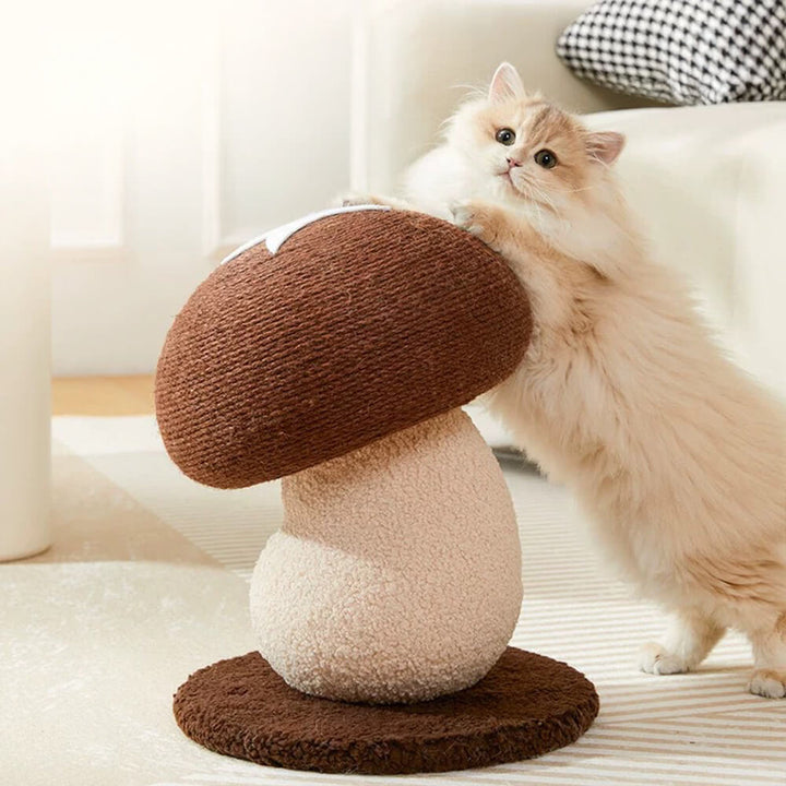 Attractive mushroom-shaped cat scratcher, natural sisal for large cats' exercise