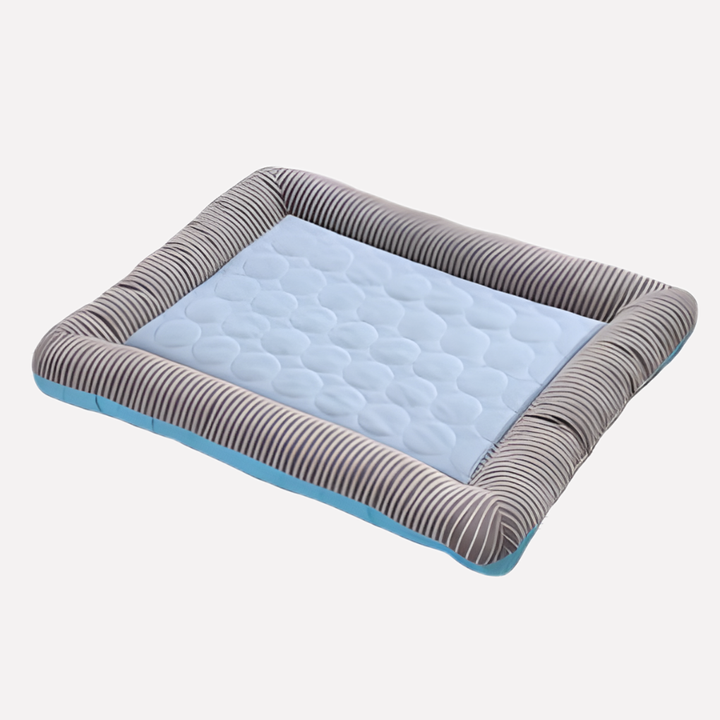 Large dog cooling mat bed for warm weather relief, washable pet accessory for summer comfort