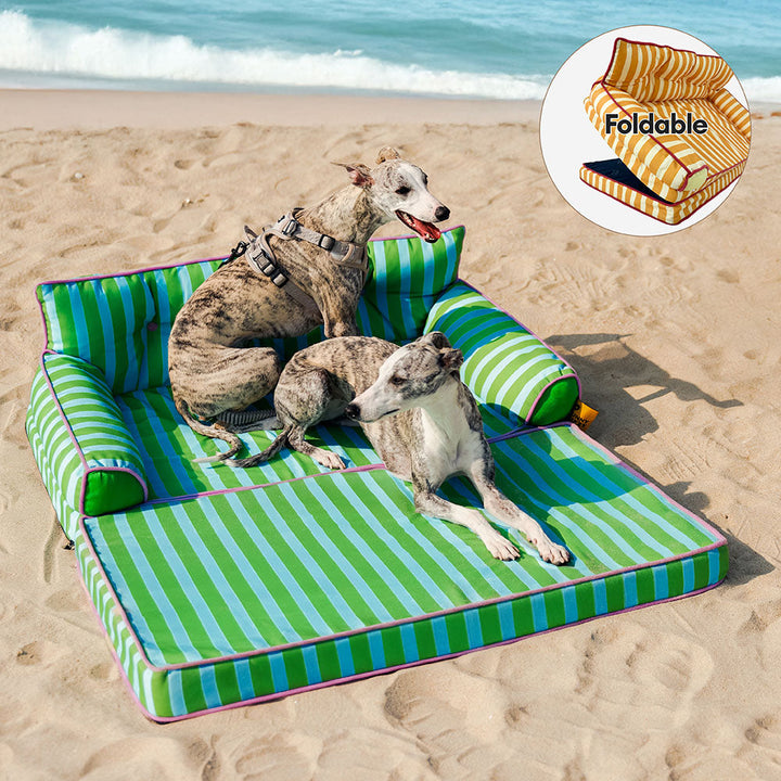 Waterproof dog sofa bed, foldable, ideal for large dogs, ensuring comfortable rest and easy storage.
