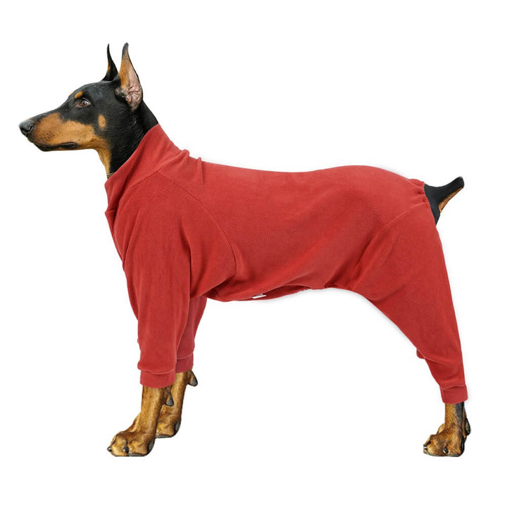 Diagram showing sizing for large dog fleece pajamas, ensuring a perfect fit for pet sleepwear