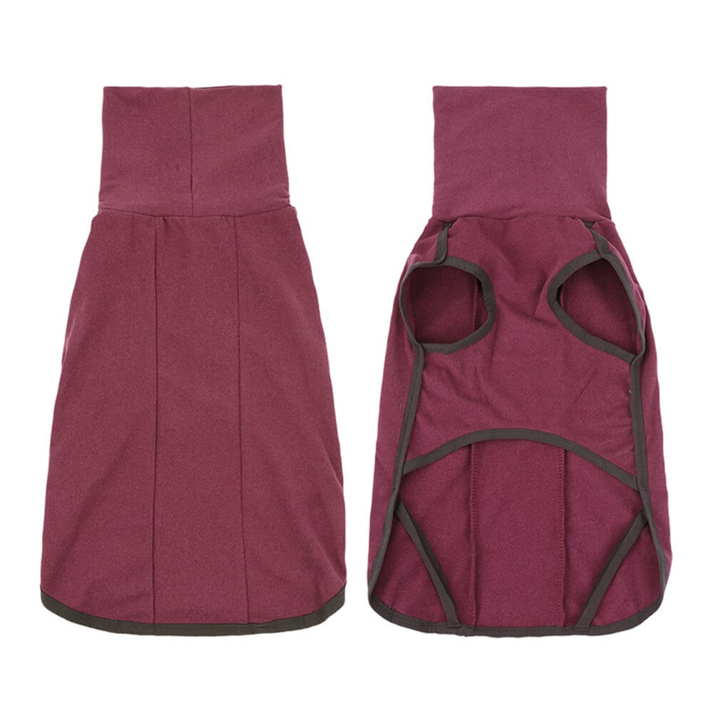 Dog winter coat in vibrant orange, showcasing its reflective trim for large breeds.