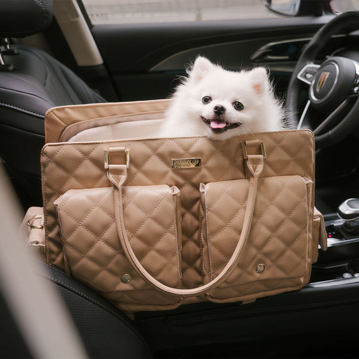 Large multi-functional pet travel carrier bag for dogs and cats, blue with mesh windows