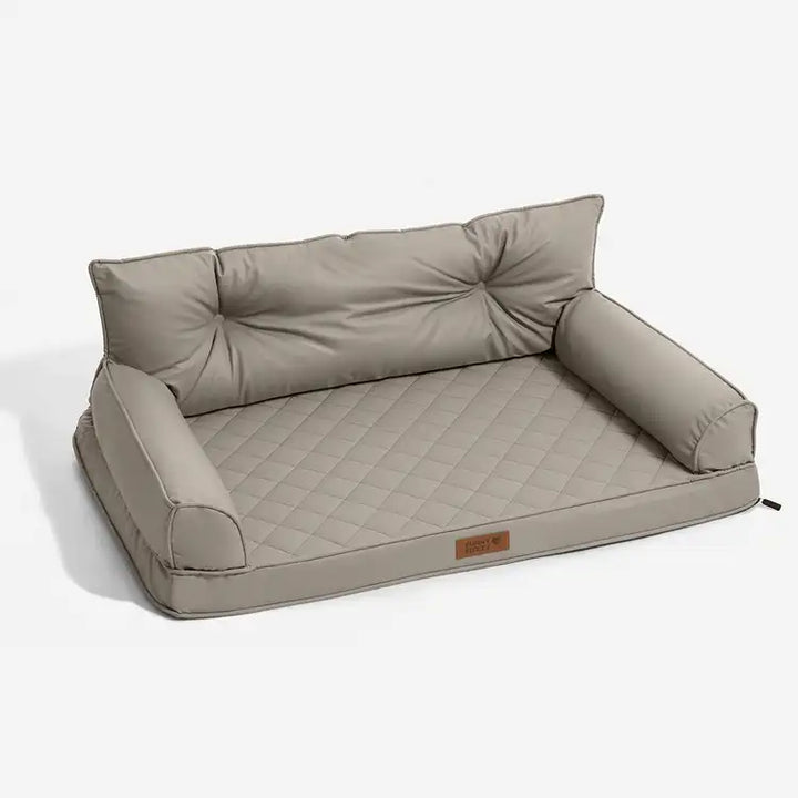 Faux leather orthopedic dog bed, large, foldable, provides excellent comfort for pets
