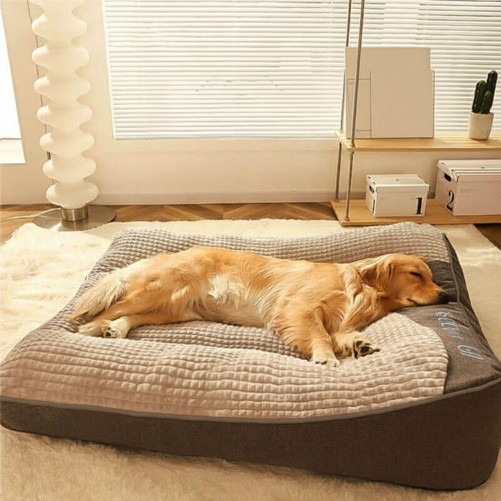 Large orthopedic dog bed for big dogs, providing joint support & durable comfort.