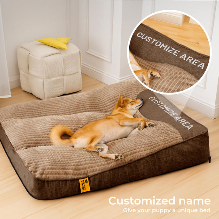 High-quality large dog bed with spine support, ensuring a restful sleep for big breeds